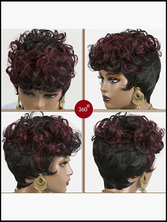 Short Pixie Cut Wig Synthetic Curly Layered Salon Quality Adjustable Cap main image 7